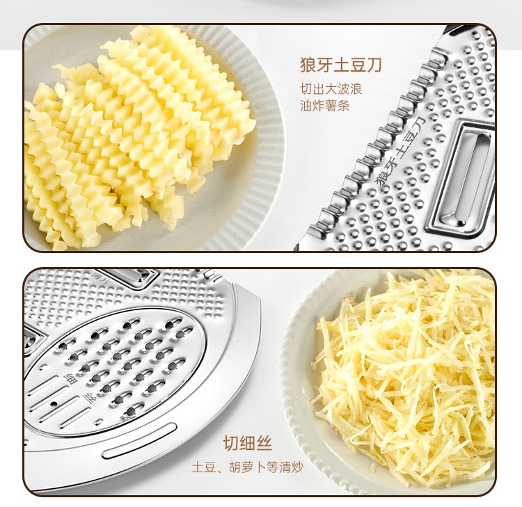 304 Stainless Steel Multi-Functional Vegetable Cutter & Drainer – Master Chef Skills Effortlessly!