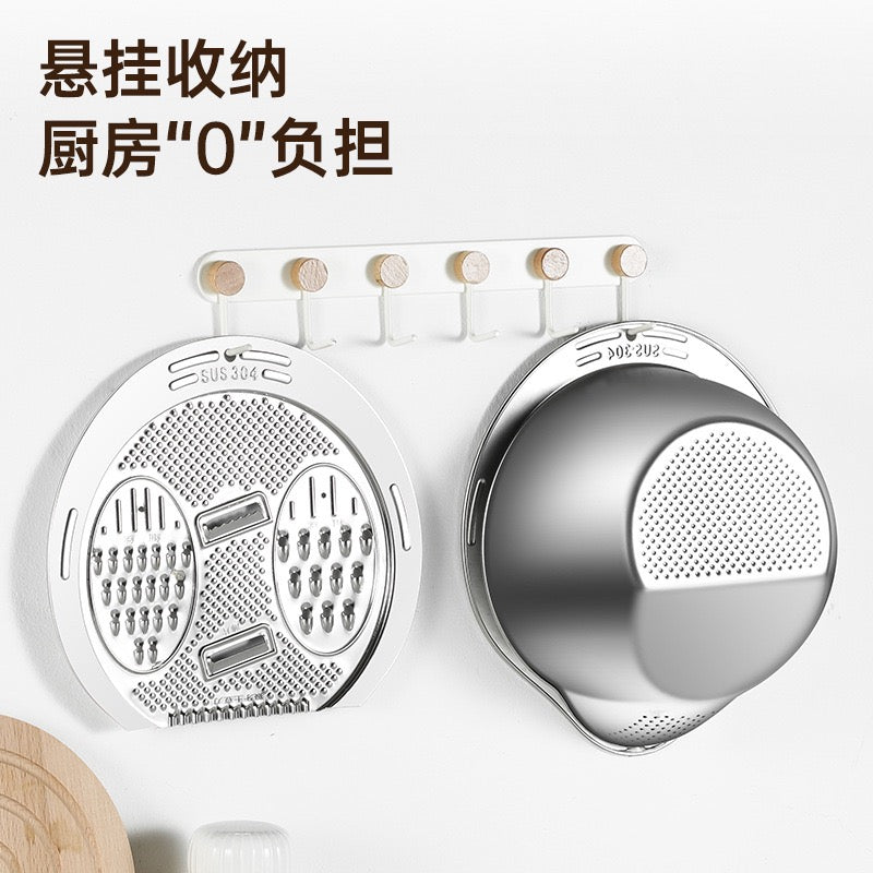 304 Stainless Steel Multi-Functional Vegetable Cutter & Drainer – Master Chef Skills Effortlessly!