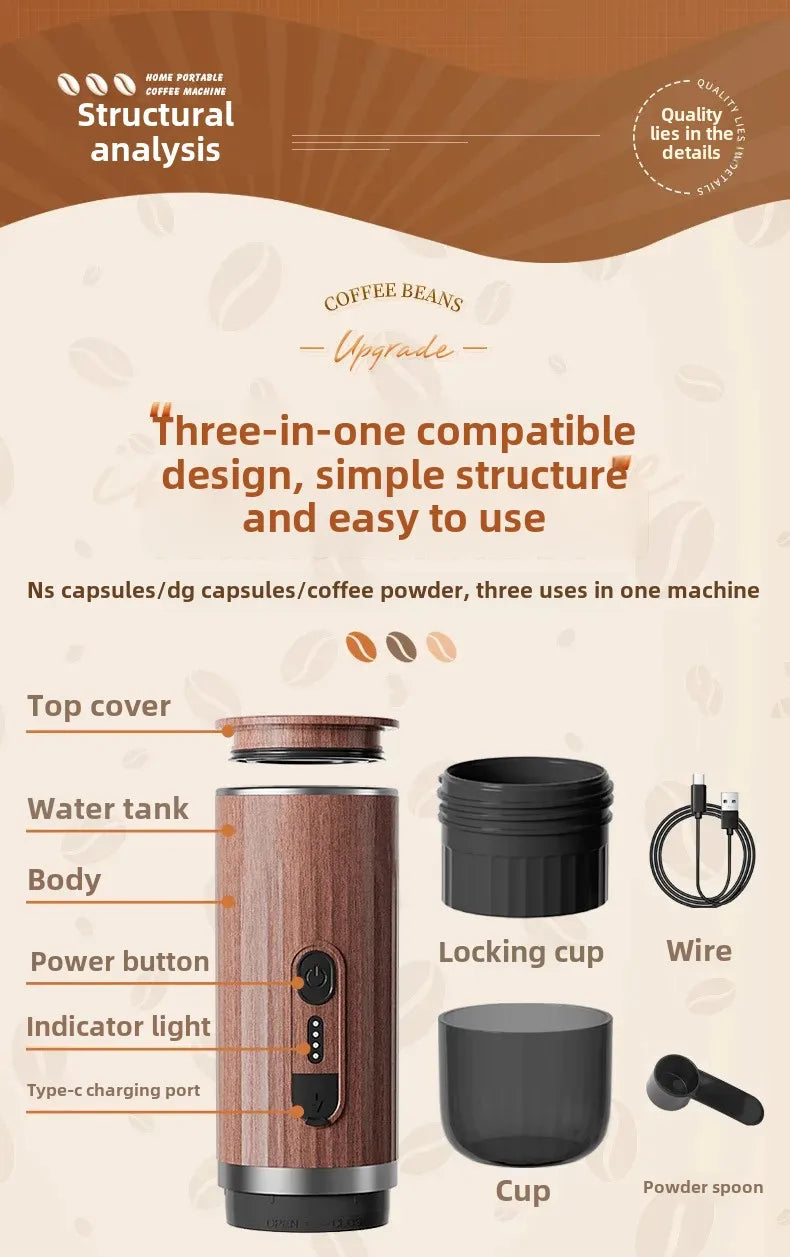 Elevate Your Coffee Experience with Our Portable Capsule Coffee Machine!
