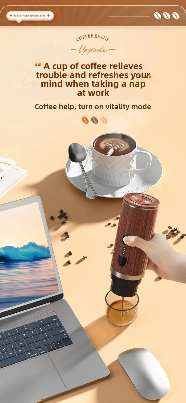 Elevate Your Coffee Experience with Our Portable Capsule Coffee Machine!