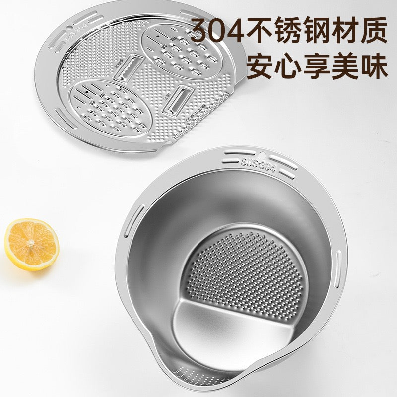 304 Stainless Steel Multi-Functional Vegetable Cutter & Drainer – Master Chef Skills Effortlessly!