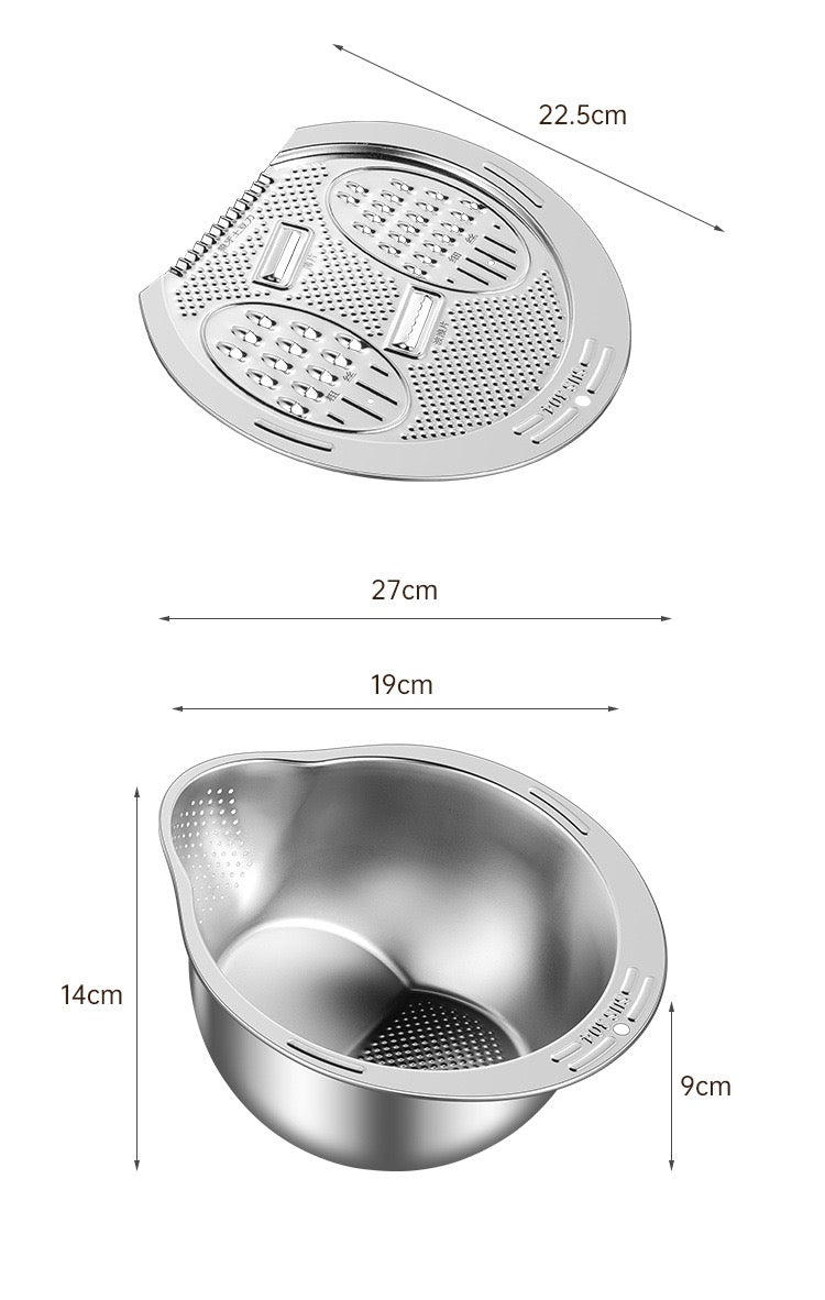304 Stainless Steel Multi-Functional Vegetable Cutter & Drainer – Master Chef Skills Effortlessly!
