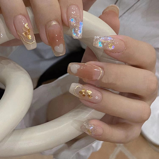 Hand-worn nails, fake nail patches, blush, smudging, pile drills, detachable Internet celebrity wearing, nail stickers, nail art, nails